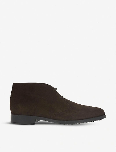 Shop Tod's Suede Chukka Boots In Brown