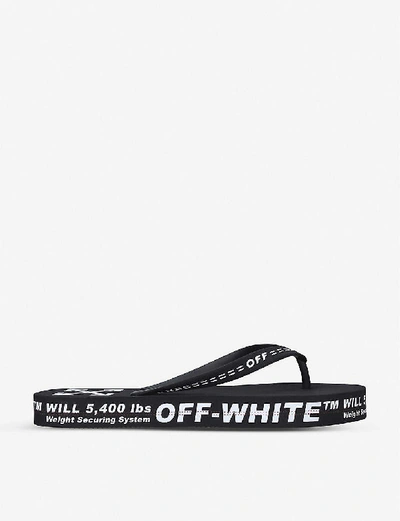 Shop Off-white Logo-print Rubber Flip-flops In Black