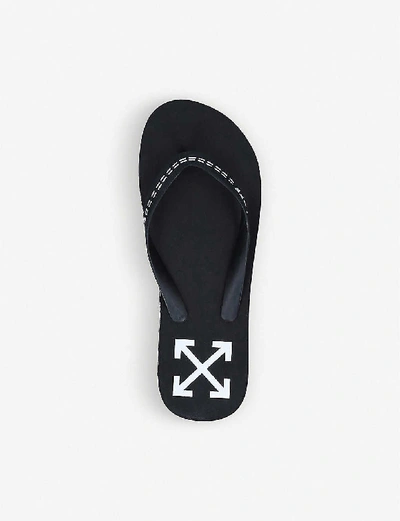 Shop Off-white Logo-print Rubber Flip-flops In Black