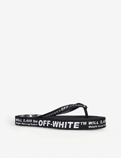Shop Off-white Logo-print Rubber Flip-flops In Black