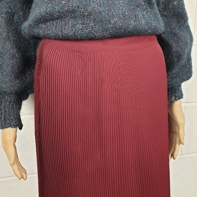 Pre-owned Iris & Ink Mid-length Skirt In Burgundy