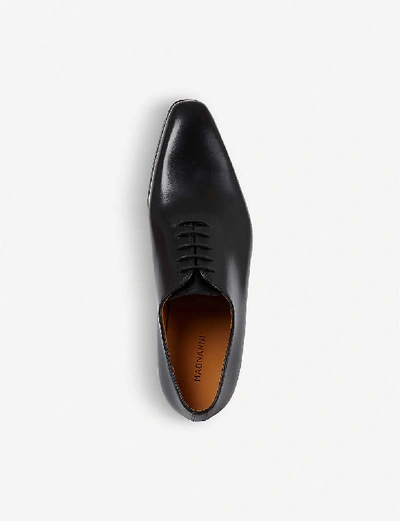 Shop Magnanni Wholecut Leather Oxford Shoes In Black