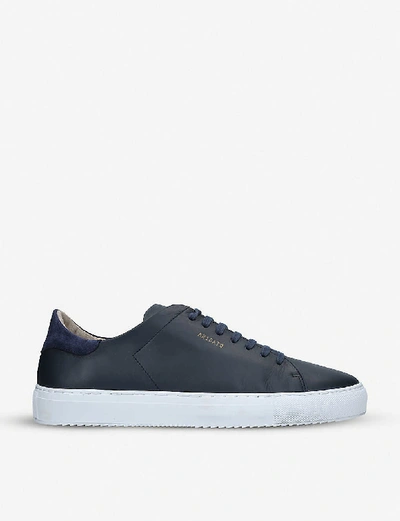 Shop Axel Arigato Mens Navy Clean 90 Leather Trainers, Size: