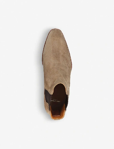 Shop Saint Laurent Mens Taupe Wyatt Chelsea Boots, Size: Eur 42 / 8 Uk Men