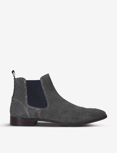 Shop Kg Kurt Geiger Jadon Suede Chelsea Boots In Grey