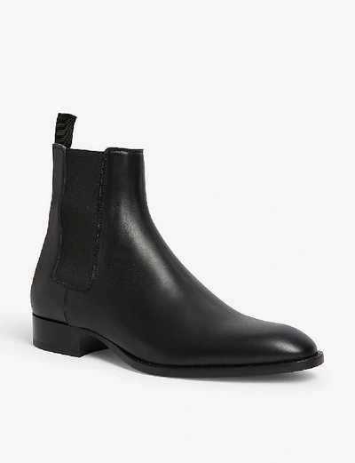 Shop Sandro Leather Chelsea Boots In Black