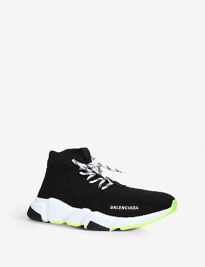 Shop Balenciaga Speed Lace-up Stretch-knit Trainers In Black/comb