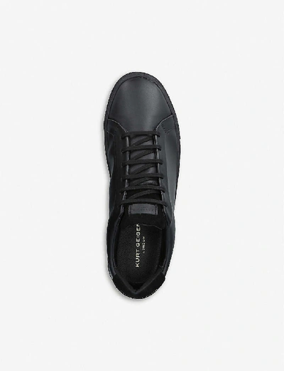 Shop Kurt Geiger Donnie Leather Trainers In Nero