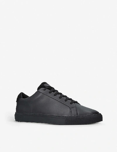 Shop Kurt Geiger Donnie Leather Trainers In Nero