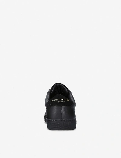 Shop Kurt Geiger Donnie Leather Trainers In Nero