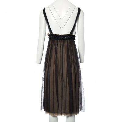 Pre-owned Lanvin Silk Mid-length Dress In Brown