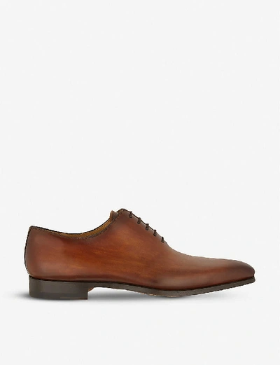 Shop Magnanni Men's Tan Wholecut Oxford Shoes