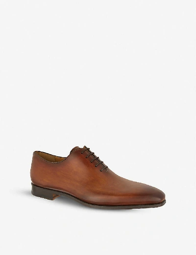 Shop Magnanni Tan Wholecut Oxford Shoes