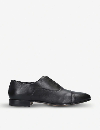 Shop Santoni Kenneth Leather Oxford Shoes In Black