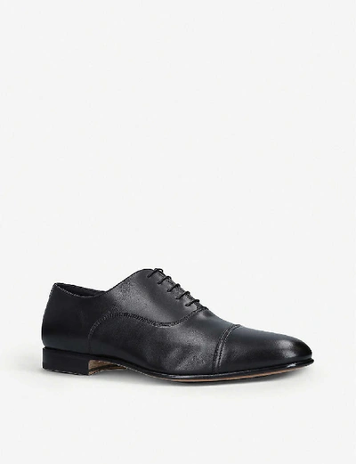 Shop Santoni Kenneth Leather Oxford Shoes In Black