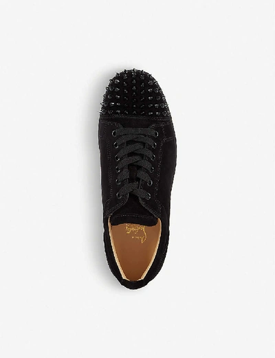 Christian Louboutin Black Multi/Marine Mat Louis Junior Spikes Shoes •  Fashion Brands Outlet