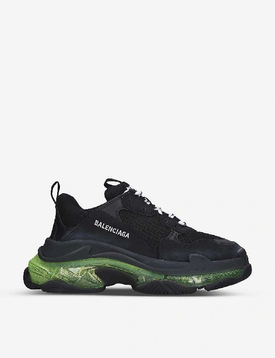 Shop Balenciaga Triple S Airsole Leather And Mesh Trainers In Blk/other