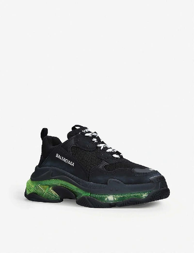 Shop Balenciaga Triple S Airsole Leather And Mesh Trainers In Blk/other