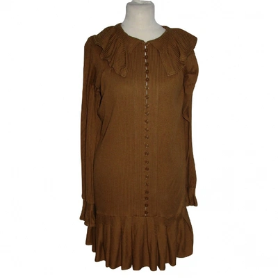 Pre-owned Marc By Marc Jacobs Silk Mid-length Dress In Brown