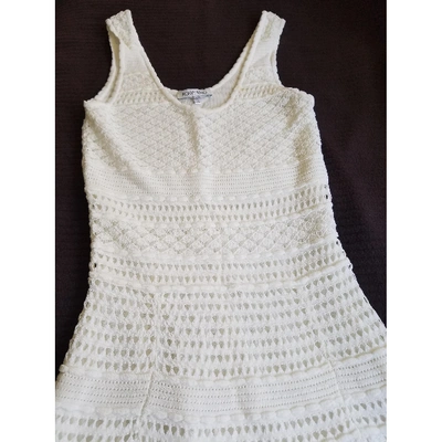 Pre-owned Ronny Kobo Mid-length Dress In White