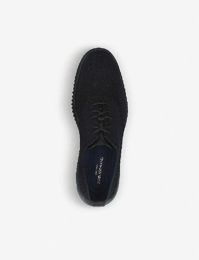 Shop Cole Haan 2.zerøgrand Oxford Stretch-knit Trainers In Black