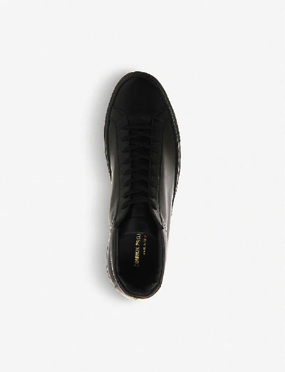 Shop Common Projects Mens Black Mono Achillies Mid Trainers 6