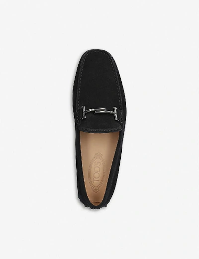 Shop Tod's Gommino Suede Driving Shoes In Black