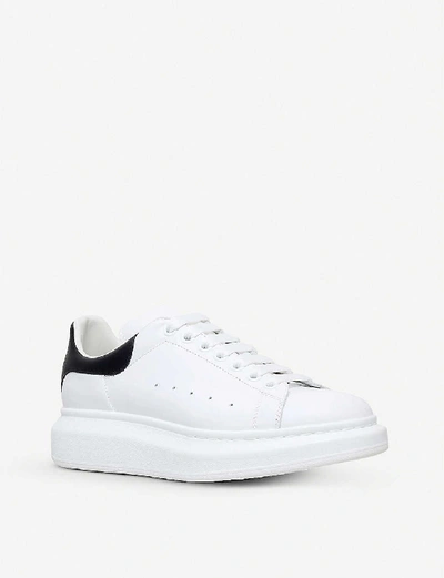 Shop Alexander Mcqueen Men's White/black Men's Show Leather Platform Trainers