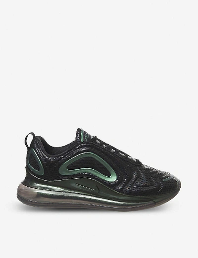 Shop Nike Air Max 720 Woven Trainers In Black+silver