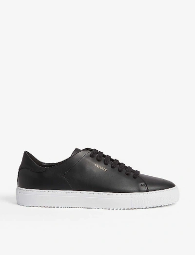 Shop Axel Arigato Men's Blk/white Clean 90 Leather And Suede Trainers