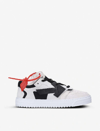 Shop Off-white Off-court Leather Low-top Trainers In White/blk