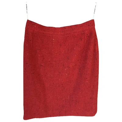 Pre-owned Givenchy Red Tweed Skirt