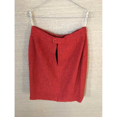 Pre-owned Givenchy Red Tweed Skirt