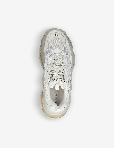 Shop Balenciaga Triple S Airsole Leather And Mesh Trainers In Beige