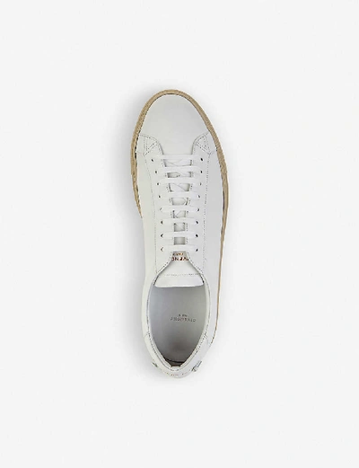 Shop Givenchy Mens White Knot Leather Lace-up Trainers 9