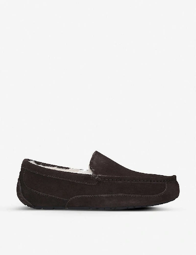 Shop Ugg Ascot Suede And Fleece Slippers In Mid Brown