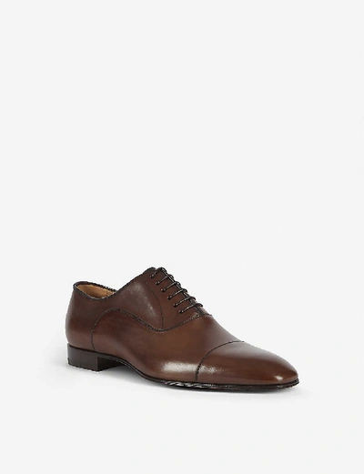 Christian Louboutin Mens Havane Greggo Flat Calf Patine 6.5 In Havane