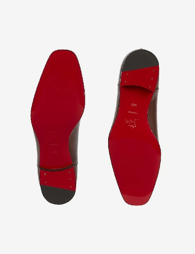 Christian Louboutin Mens Havane Greggo Flat Calf Patine 6.5 In Havane