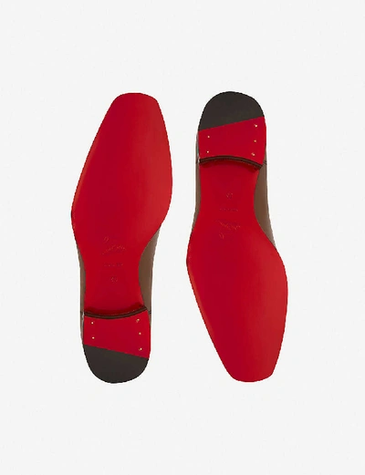 Christian Louboutin Mens Havane Greggo Flat Calf Patine 6.5 In Havane