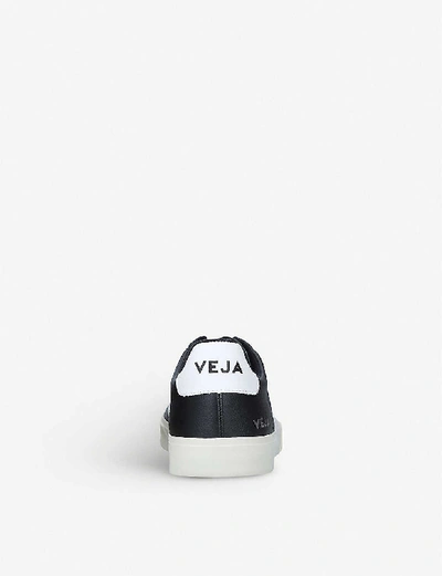 Shop Veja Men's Blk/white Men's Campo Leather And Coated-canvas Low-top Trainers