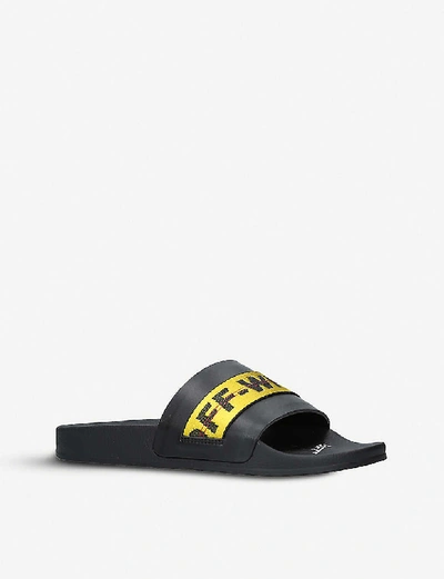 Shop Off-white Logo-appliquéd Rubber Sliders In Blk/other