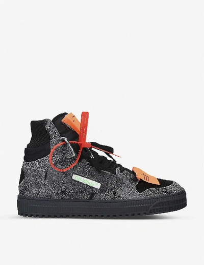 Shop Off-white Off-court Leather High Top Trainers In Black/comb