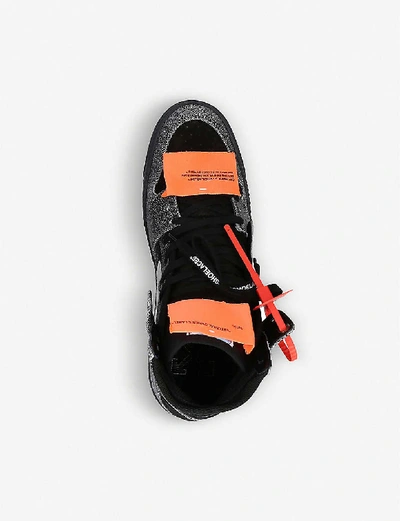 Shop Off-white Off-court Leather High Top Trainers In Black/comb