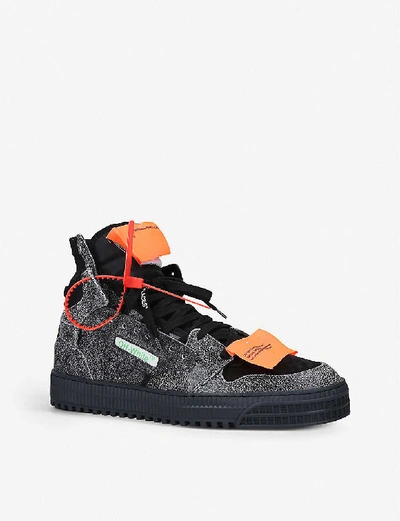 Shop Off-white Off-court Leather High Top Trainers In Black/comb