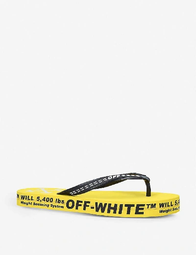 Shop Off-white Logo-print Rubber Flip Flops In Yellow