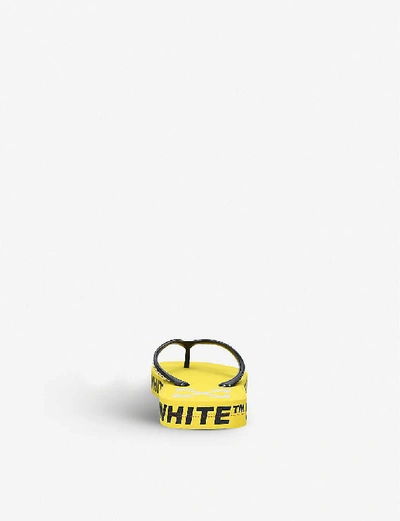 Shop Off-white Logo-print Rubber Flip Flops In Yellow