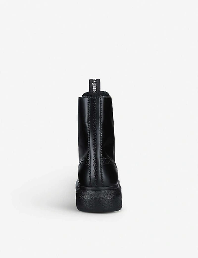 Shop Alexander Mcqueen Hybrid Patent-leather Ankle Boots In Black