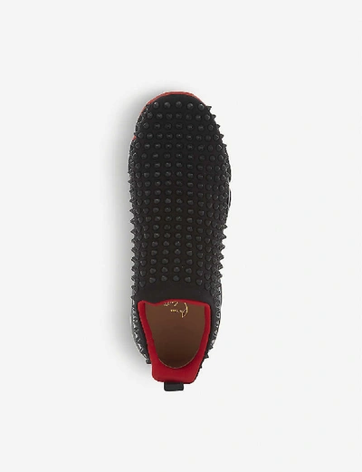 Shop Christian Louboutin Spike-sock 30 Neoprene Black/black Mat