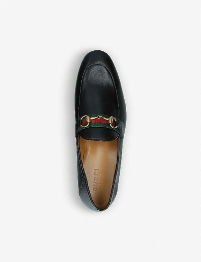 Shop Gucci Mens Black Brixton Collapsible Leather Loafers