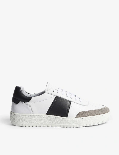 Shop Sandro Magic Leather And Suede Trainers In White